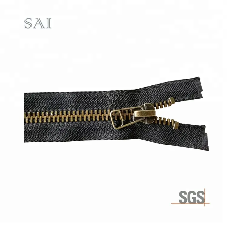 5# Open end high quality Anti brass garments metal zipper