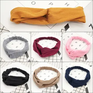 Fasce per capelli con sciarpa sportiva di design elastico per ragazze accessori per capelli all'ingrosso di lusso per donna fascia lavorata a maglia per le donne