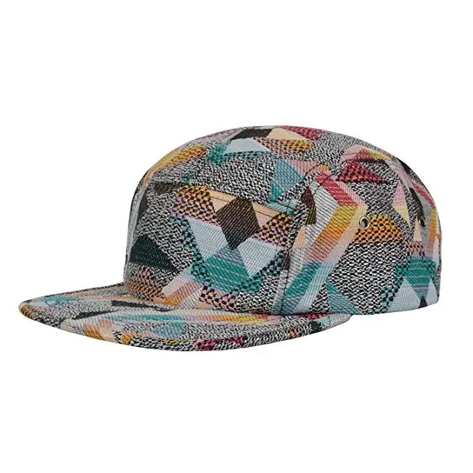 Benutzer definierte Muster gedruckt Snapback Design Premium Baumwolle flache Krempe 5 Panel Camp Cap