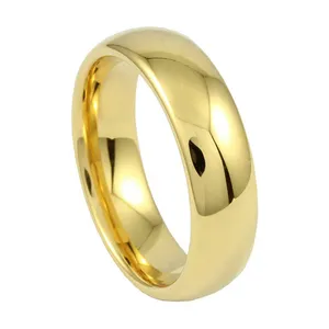 Cheng jewelers Wedding Bands Vàng Tungsten Nhẫn hợp thời trang Dome unisex 6mm Nhẫn đính hôn cho phụ nữ tungsten carbide Cheng