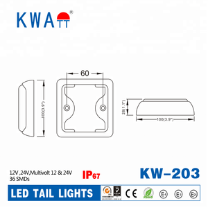 Nhà máy Chất Lượng Cao 12 v 24 v Vuông Xe dừng lần lượt phía sau 36 cái LED ĐUÔI Đèn cho Xe Tải trailer biển - Product Image 6