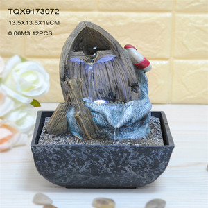 Coloré Intérieur décorations endommagé épave statues fontaine d'eau avec éclairage - Product Image 1