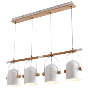 Moderne en bois titulaire lustre <span class=keywords><strong>3</strong></span> lumières lampes suspendues en fer - Product Image 1