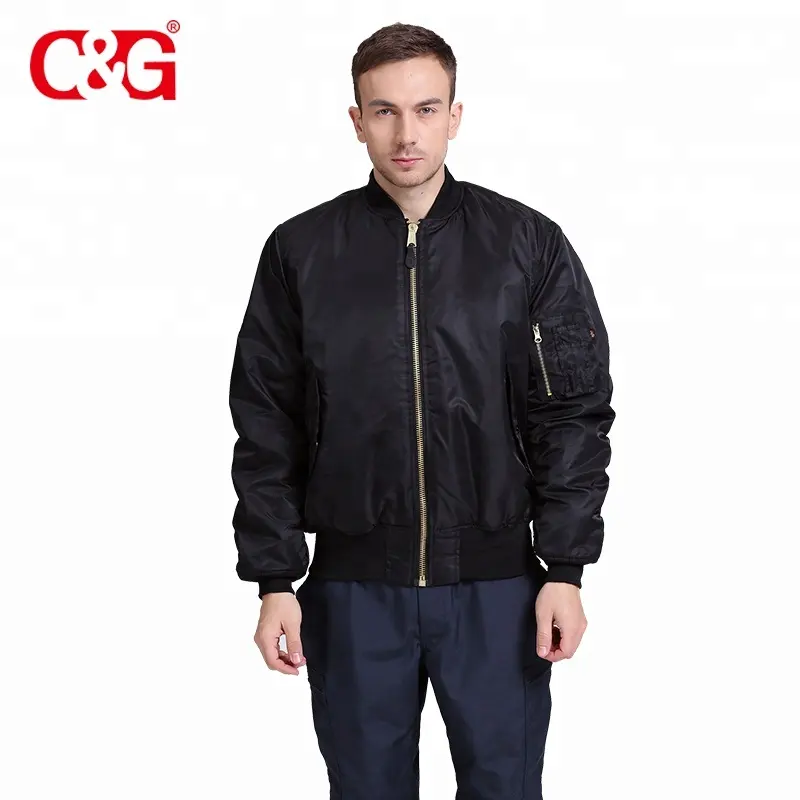 Blouson de vol MA-1 pour aviateur, noir