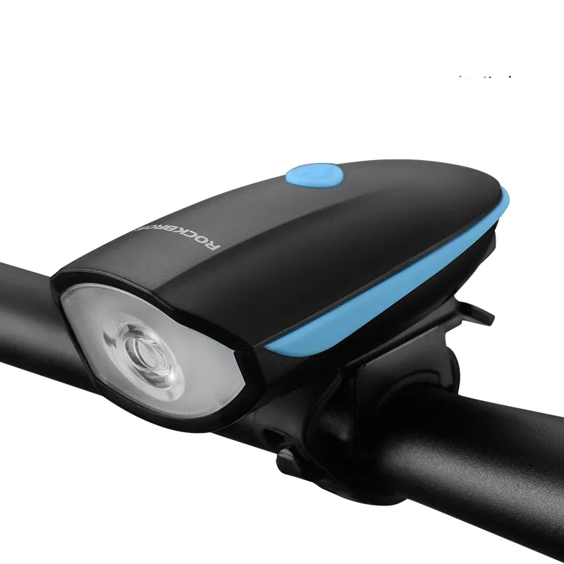 ROCKBROS — sonnette électrique étanche 2 en 1, Rechargeable par USB, feu avant, télécommande, sonnette pour bicyclette, étanche