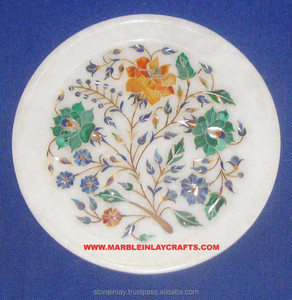Conception unique d'excellente qualité de plaque d'incrustation de marbre blanc avec la forme ronde pour le but de décoration de maison et d'hôtel au meilleur prix - Product Image 1