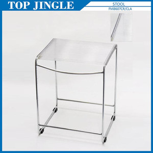 Taburete individual pequeño de forma cuadrada con línea elástica de PVC - Product Image 5