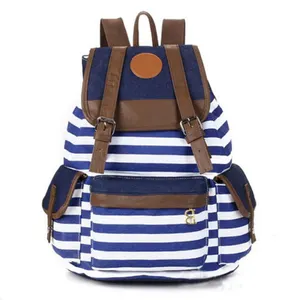 Viaggio Stripe zaino canvas satchel sacchetto di scuola cina all'ingrosso