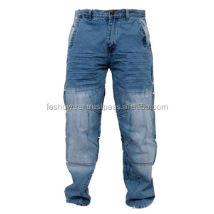 Fesho กางเกงยีนส์ผ้าเดนิมเคฟลาร์สำหรับผู้ชายและผู้หญิง, กางเกงยีนส์ลำลองสวมใส่สบายทนทานแนวสตรีท - Product Image 1