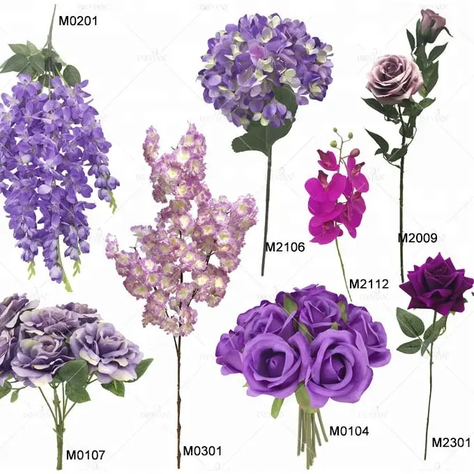 ISEVIAN Groothandel Concurrerende Paars Zijden Bloemen Bruiloft Decoratie violet Hortensia bloem Diverse Kunstmatige Bloem Paars