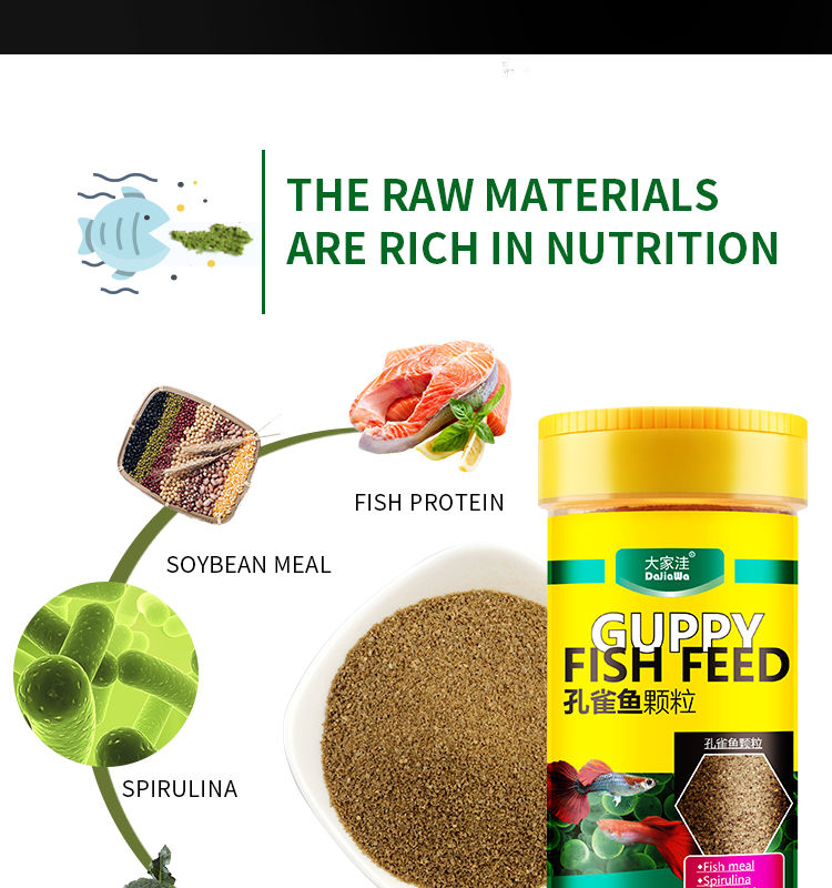 Guppy comida de pescado