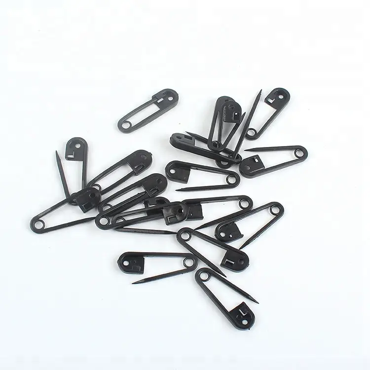 Дешевые, оптом, в наличии, черные пластиковые булавки для аксессуаров для одежды