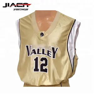 latest custom dazzling gold reversible basketball jerseys shiny basketball shorts