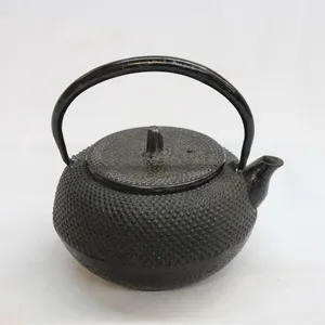 Vintage Japanese Tetsubin Cast Iron Stem Lidded Beaded Ball Design Teapot Signed