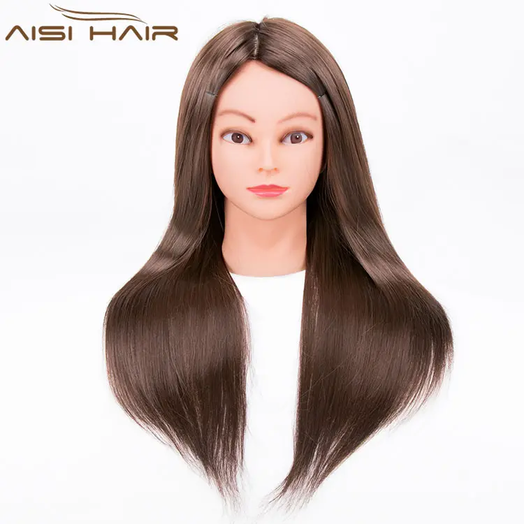 Aisi Cabelo Feminino Sintético Treinamento Manequim Manequim Cabeça Peruca Display Atacado Cabelo Liso Manequim Cabeça Para Hair Salon