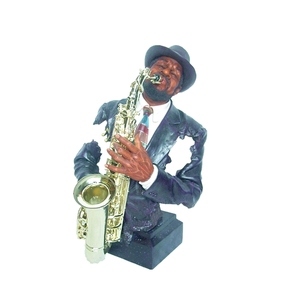 Estatuas de músico de banda negra de resina de 20 pulgadas, figuritas de Jazz adecuadas para gabinete de zapatos para el hogar, gabinete de TV - Product Image 1