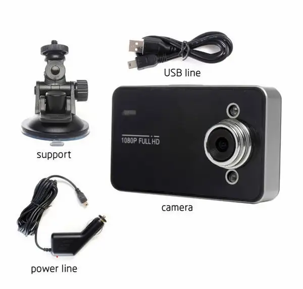 풀 hd dashcam 1080P 30fps 2.4 인치 lcd 디스플레이 캠코더 K6000 자동차 dvr 카메라