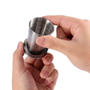 Porte-clés rétractable, tasses et Mugs à café, pour voyage, en acier inoxydable, portables, pour sport en plein air, 75, 140, 240ML - Product Image 5