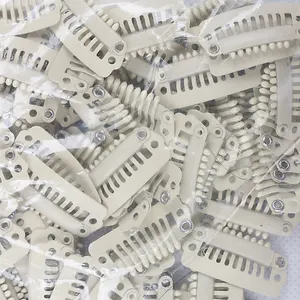 100 Stuks Zwart 10-Tanden Roestvrij Stalen Kam Pruik Snap Clips Voor Hair Extensions