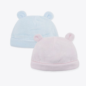 Chapeau pour bébé nouveau-né en coton uni mignon, tissu en velours - Product Image 1