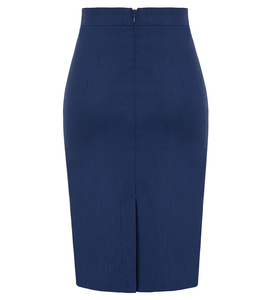 <span class=keywords><strong>Jupe</strong></span> <span class=keywords><strong>crayon</strong></span> courte élégante pour femme, <span class=keywords><strong>taille</strong></span> <span class=keywords><strong>haute</strong></span>, décorée de boutons, fendue à l'arrière - Product Image 2