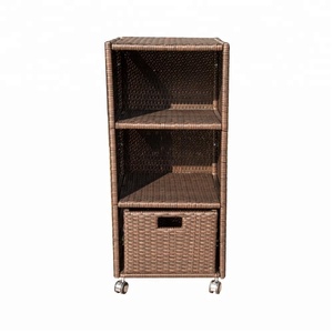 Étagère à <span class=keywords><strong>roulettes</strong></span> en rotin de jardin, armoire de salle de bain, boîtes de <span class=keywords><strong>rangement</strong></span> avec <span class=keywords><strong>roulettes</strong></span> - Product Image 4