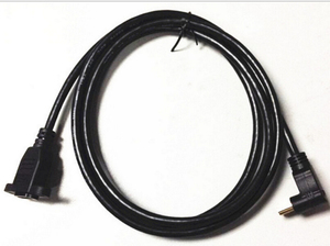 Échantillon gratuit personnalisé Câble de <span class=keywords><strong>rallonge</strong></span> HDM mâle à HDM femelle à angle droit à 90 degrés Hdtv Câble de montage sur panneau trou de vis PVC doré - Product Image 3