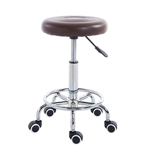 Multi Couleur Beaty Roud Siège En Cuir Chaise En Métal Base - Product Image 1