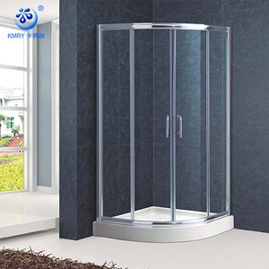 Mampara de Ducha Esquinera KMRY con Puerta Corredera de <span class=keywords><strong>Vidrio</strong></span> Templado Transparente y Pulido, Cabina de Ducha Completa - Product Image 2
