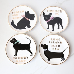 Özel logo seramik yemek tabakları 8 inç 10 inç porselen köpek tasarım yemekleri - Product Image 1