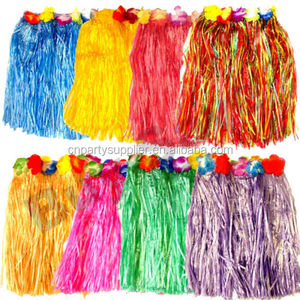 Multi Colore Del Vestito Hawaiano Giallo Pannello Esterno di Hula Decorazioni Del Partito di Favori Forniture Rafia Hula Pannello Esterno Sexy Delle Donne Gonna di Erba - Product Image 4