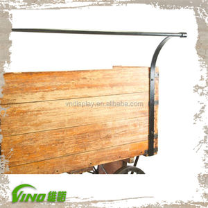 Creative Design Cloth Rack, Rustic Clothing Shelf Wood, Clothing <b>Shop</b> <b>Cart</b> - Product Image 4