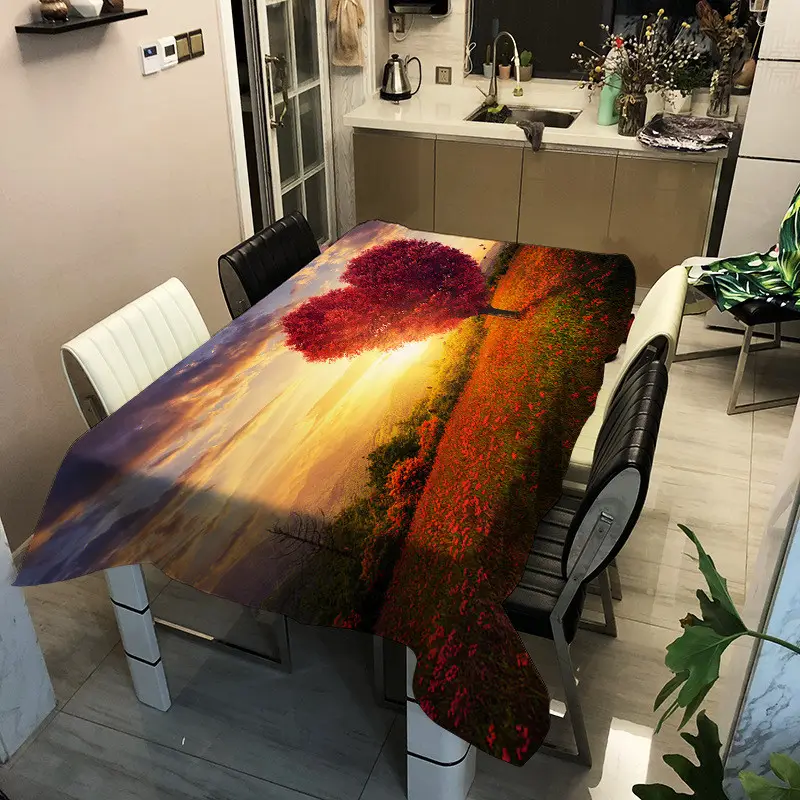 G&D Digital Printing Scenery Custom 3d Stain-Resistant Tablecloth