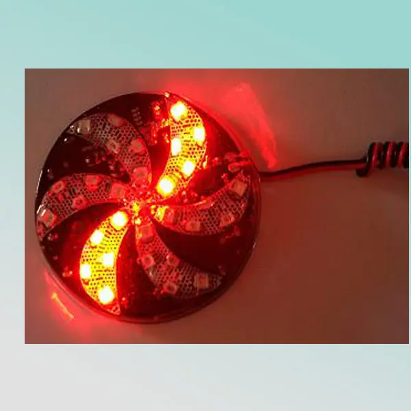 12v 6cm 6 leaves red blue green three colors flashing led motorcycle wheel light