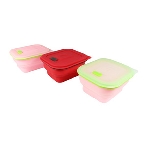 Shenzhen mayor FDA plegable de silicona almuerzo caja con tapa - Product Image 1