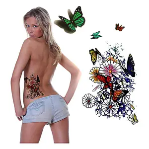 Benutzer definierte Sexy Tattoo Aufkleber 3d Schmetterling Wasserdichte Körper Hand Gesicht Tattoo Aufkleber Lower Back Tattoo