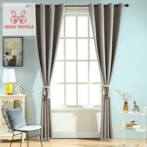 Amazon Hot Sale Ridos Pour La Maison Grey Color Blackout Curtain for Living Room