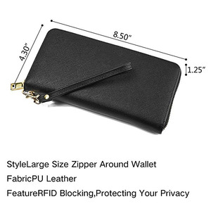 <strong>Women's</strong> Short Zip Around Clutch <strong>Wallet</strong> RFID Blocking PU Leather Nylon Lining Large <strong>Travel</strong> Purse <strong>Wallet</strong> for <strong>Women</strong> - Product Image 2