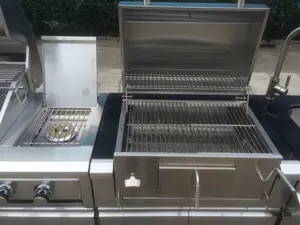 Modern modüler açık paslanmaz çelik mutfak ızgarası Metal dolaplar açık barbekü mutfak MANGAL izgaralar