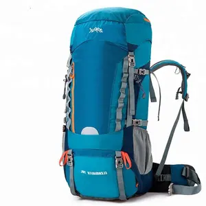 Ransel Kemah Hiking tahan air dengan USB anti-maling PU tahan lama 600D jala Oxford & ritsleting ransel perjalanan olahraga penggunaan sehari-hari