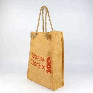 Reusable Natural Eco <strong>Personalised</strong> <strong>Hessian</strong> Jute Shopping <strong>Bags</strong> - Product Image 2