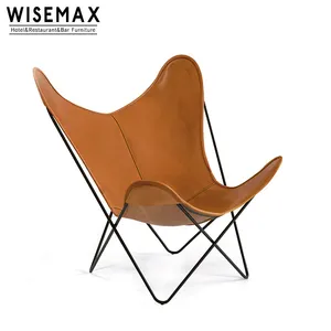 Wisemax đồ nội thất nóng bán phòng khách đồ nội thất Set hiện đại kim loại gấp khung da bướm phòng chờ ghế cho khách sạn