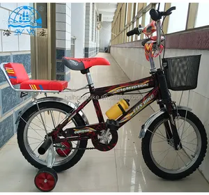 12 ''pulgadas con cojín trasero cesta delantera bicicleta bmx para niños de cuatro ruedas, bicicleta para niños