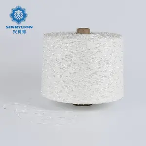 China supplier 100%polyester bright white 5 NM fancy ladder yarn for sweater