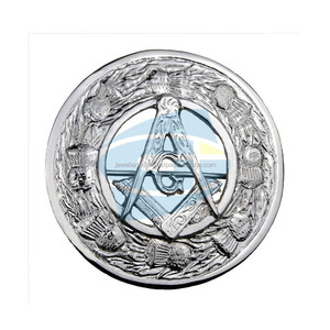 Broche de borde de cardo de cresta masónica escocesa para Highland Kilt Wear latón UNIFORME ACCESORIOS - Product Image 1