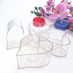<strong>Heart</strong> Shape Empty Plastic clear Polycarbonate Tealight <strong>Candle</strong> Cup <strong>Holders</strong>