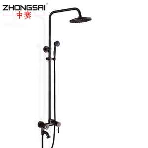 Salle de bains En Laiton mitigeur Antique Noir Pluie Douche Mitigeur Colonne Ensemble avec Poignée Tête De Douche - Product Image 1