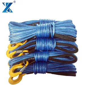 Cabo/corda de enrolamento do traçador, forte carga quebra azul sintética atv/utv cabo/corda para trator tug enrolador