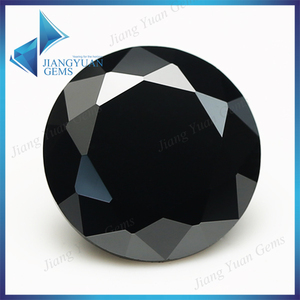 Forma redonda 10 mm negro suelto piedras sintéticas <span class=keywords><strong>brillante</strong></span> cubic zirconia piedras gemas - Product Image 2