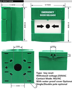 Key Reset Emergency Door Release <strong>Manual</strong> <strong>Call</strong> <strong>Point</strong> With Transparent Cover - Product Image 5